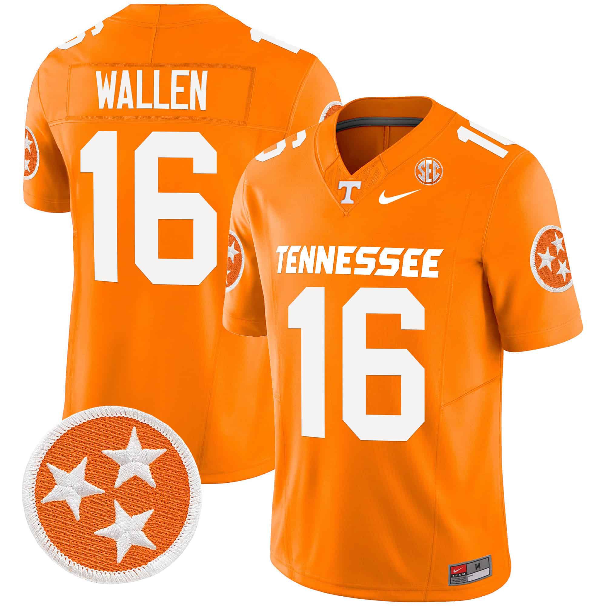 Men Tennessee Volunteers #16 Wallen Orange 2024 Nike Vapor Limited NCAA Jersey